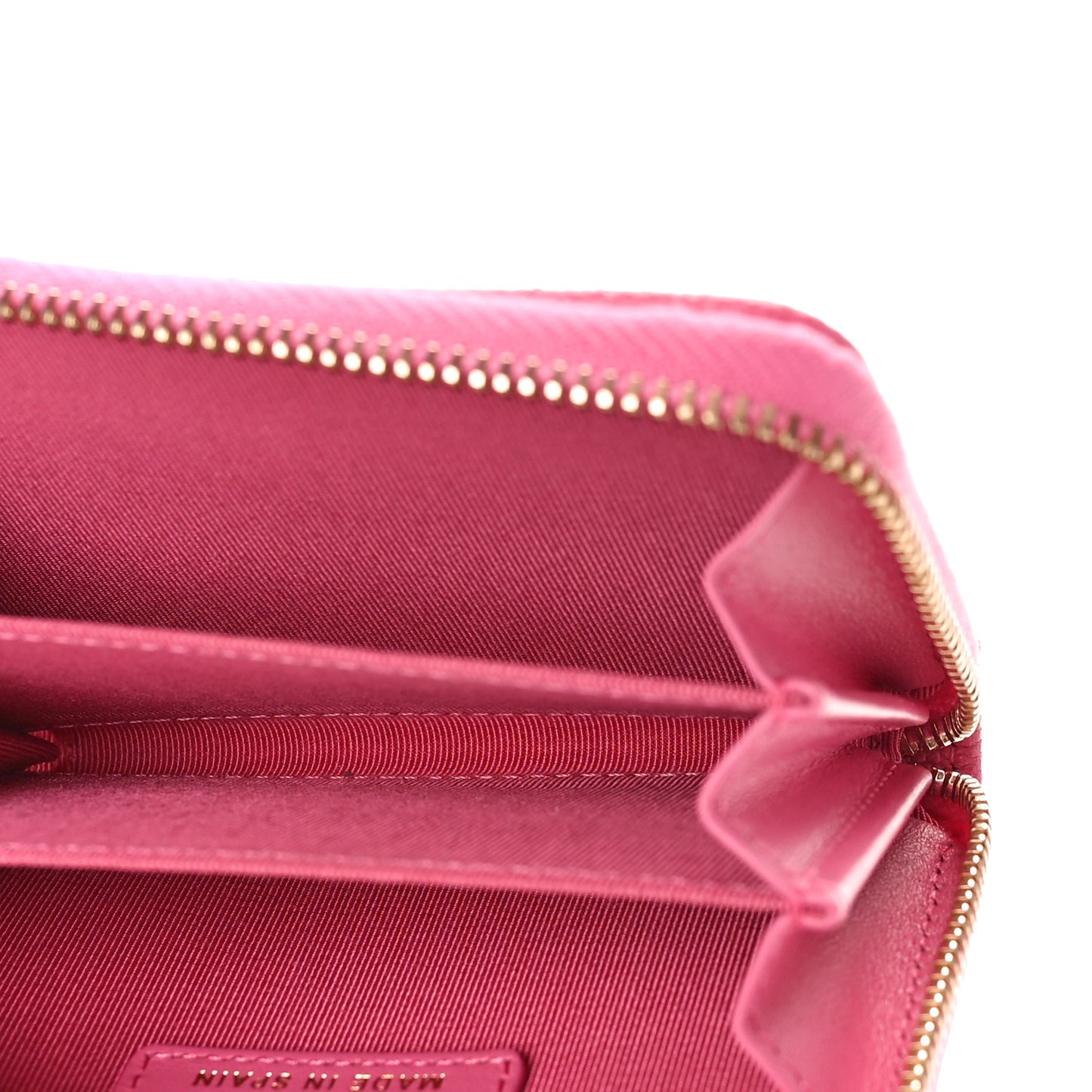 Caviar Quilted Zip Coin Purse Pink