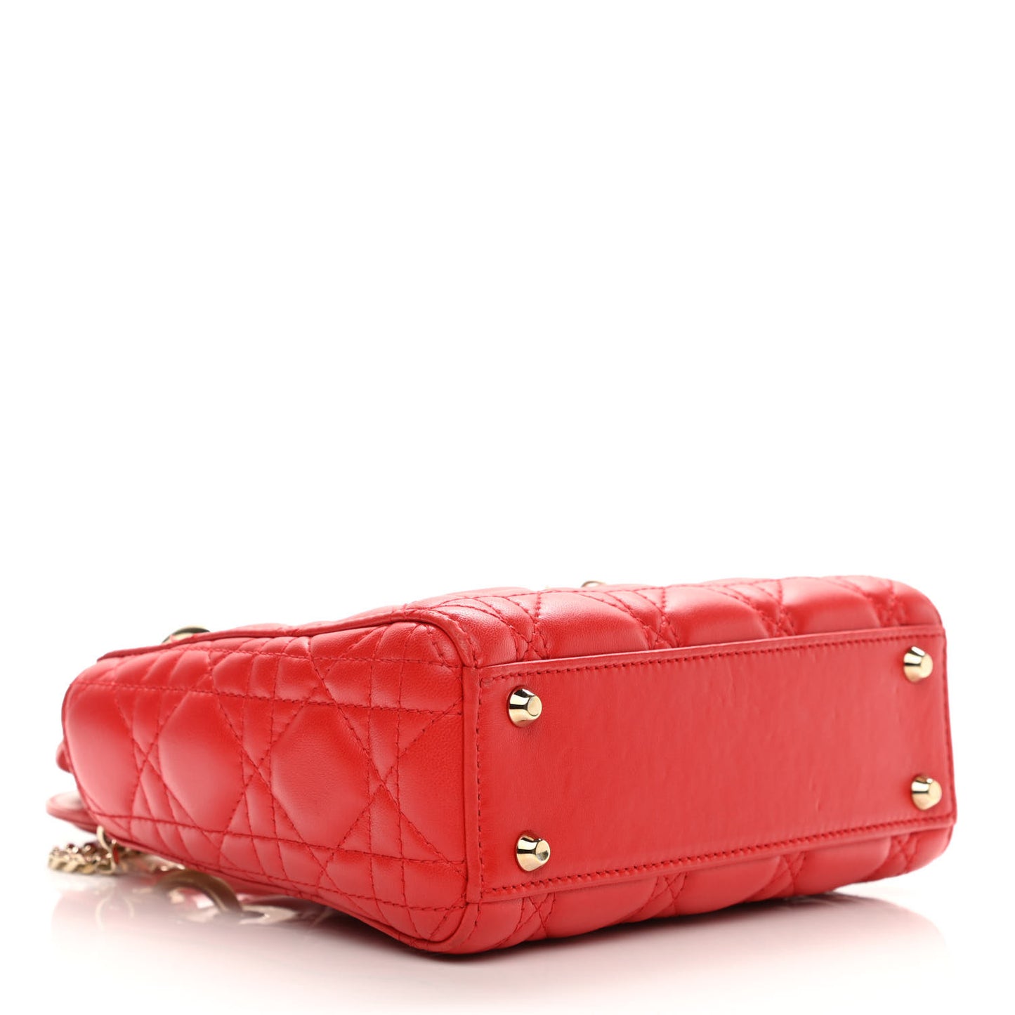 Lambskin Cannage Mini Lady Dior Geranium