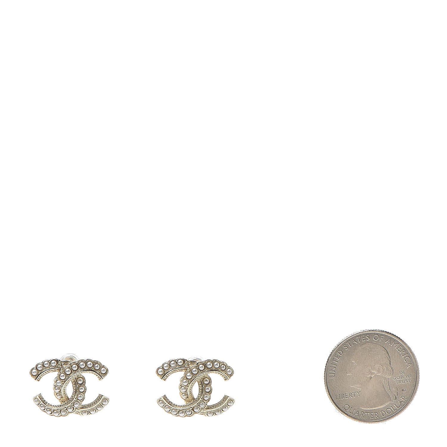 Chanel Pearl Queen of France CC Earrings Gold 2 of 5