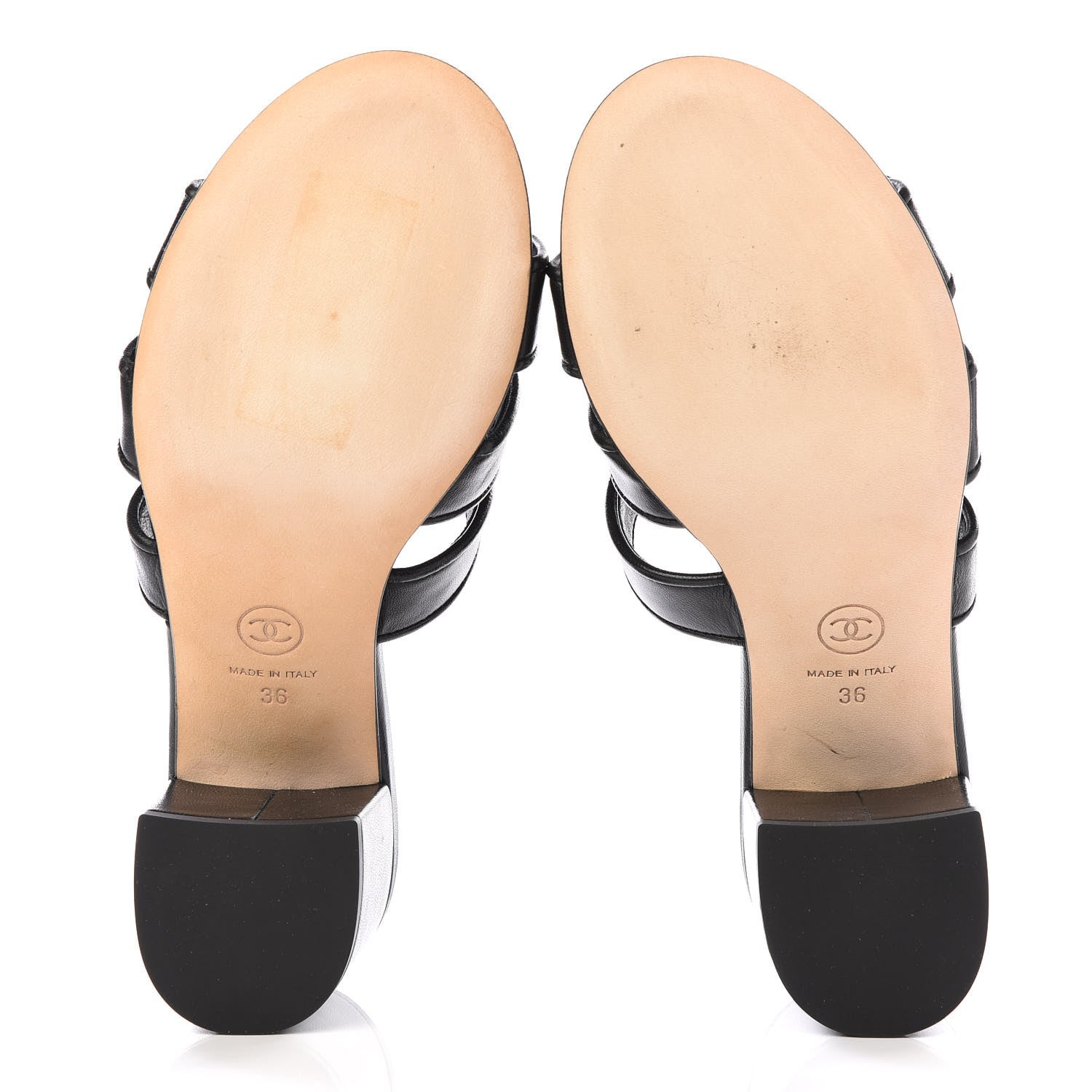 Chanel Lambskin CC Turnlock Sandals 36 Black 5 of 9