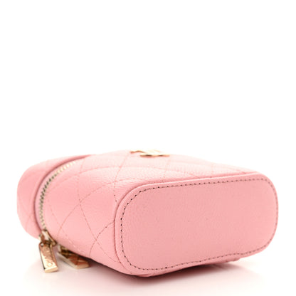 Chanel Caviar Quilted Small Handle With Care Vanity Case With Chain Pink 4 of 11