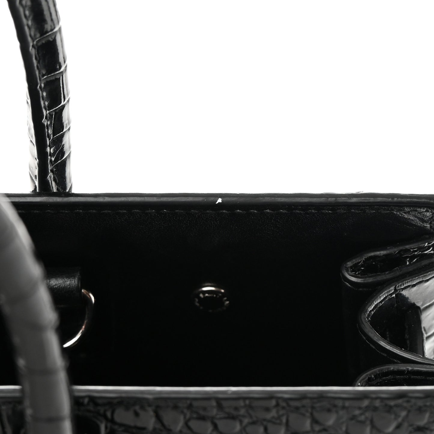 Calfskin Crocodile Embossed Baby Sac De Jour Black