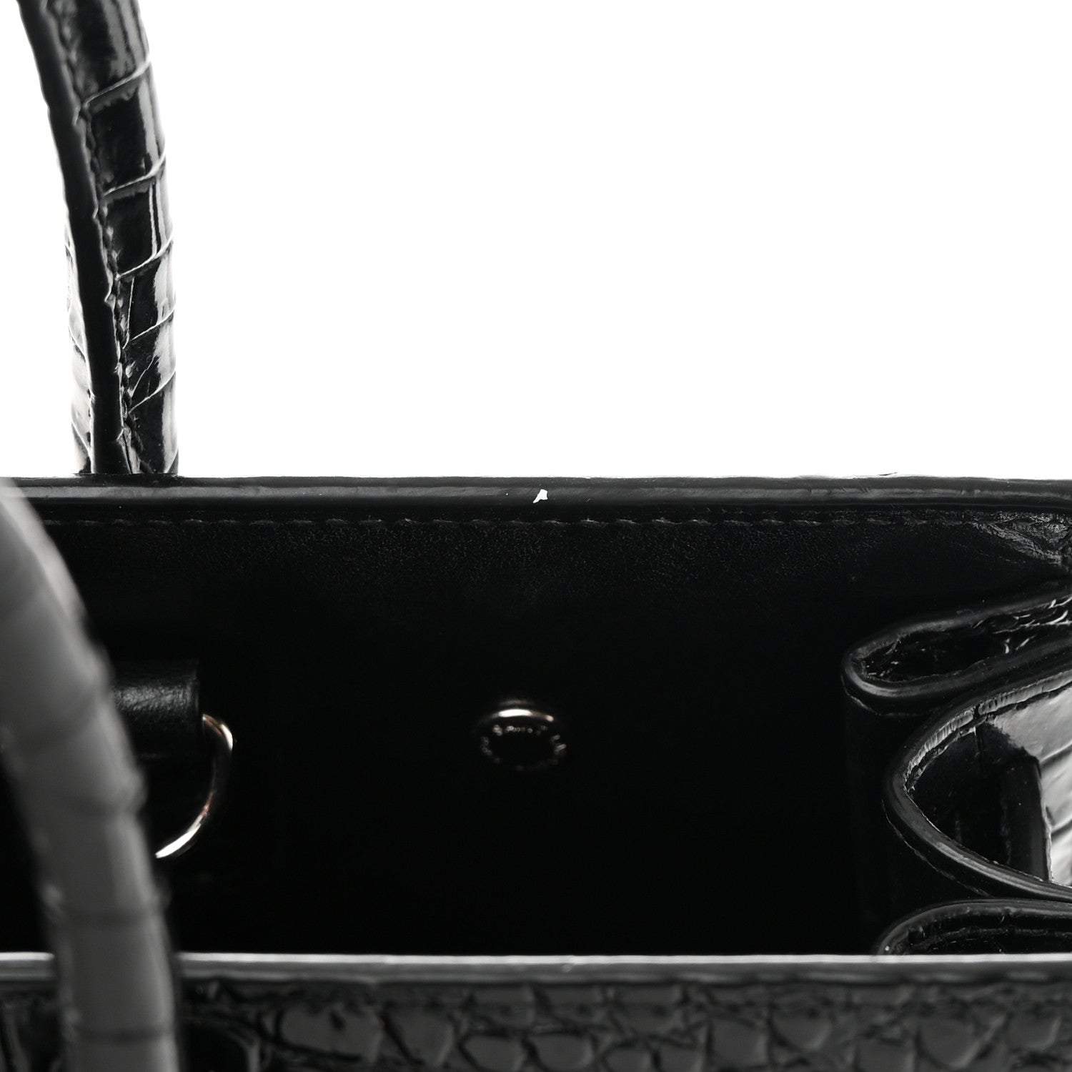 Saint Laurent Calfskin Crocodile Embossed Baby Sac De Jour Black 18 of 20