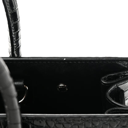 Saint Laurent Calfskin Crocodile Embossed Baby Sac De Jour Black 18 of 20
