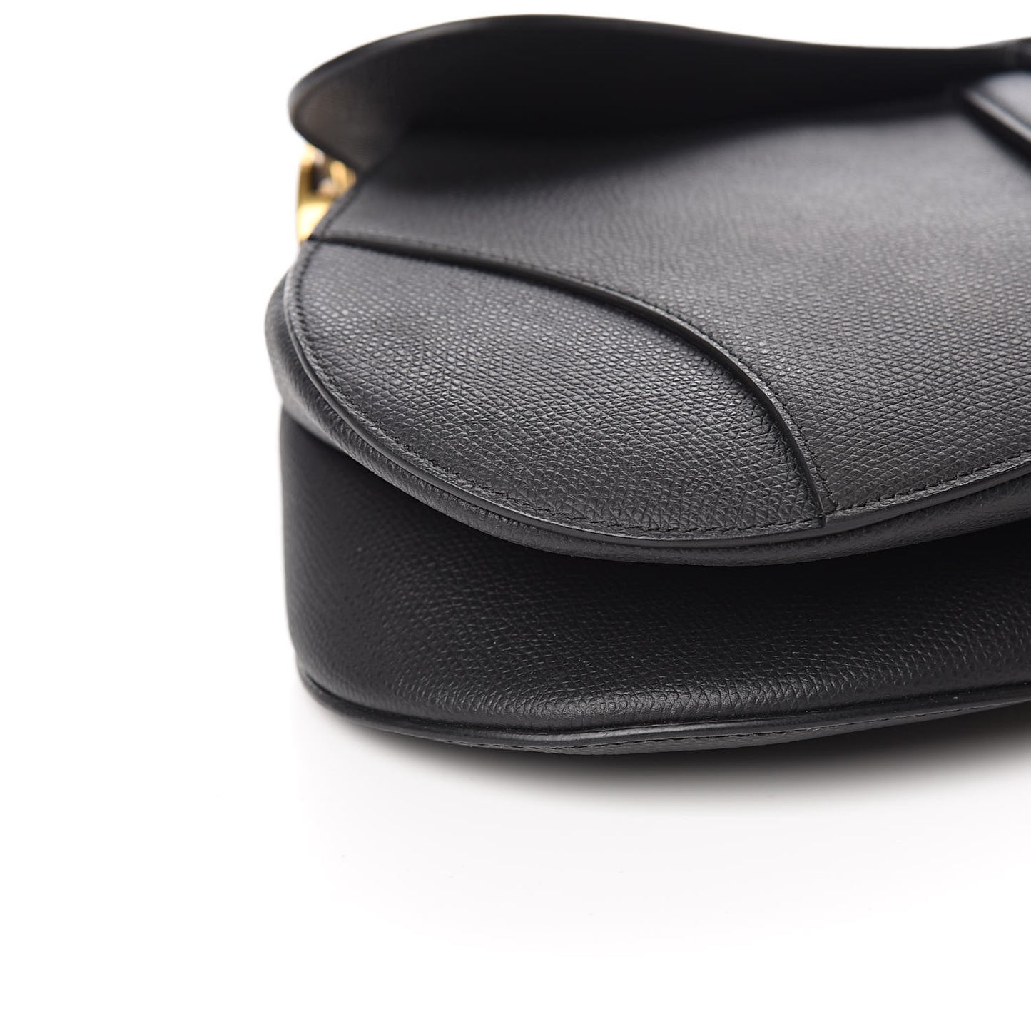 Grained Calfskin Saddle Bag Black