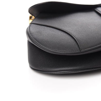 Christian Dior Grained Calfskin Saddle Bag Black 8 of 11
