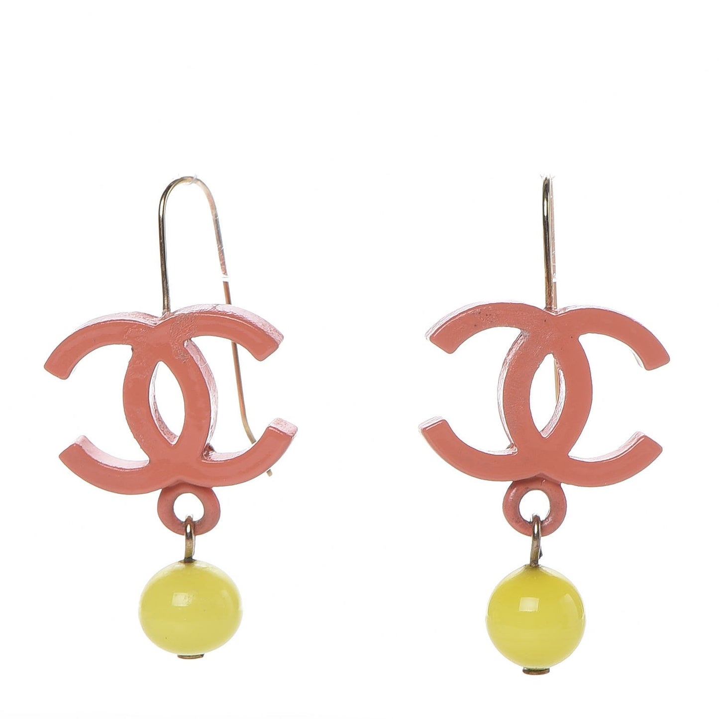 Resin CC Drop Earrings Orange