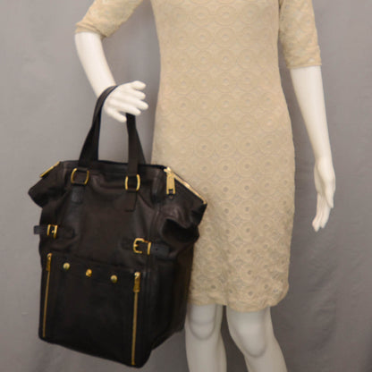 Saint Laurent Leather XL Downtown Tote Black 2 of 7