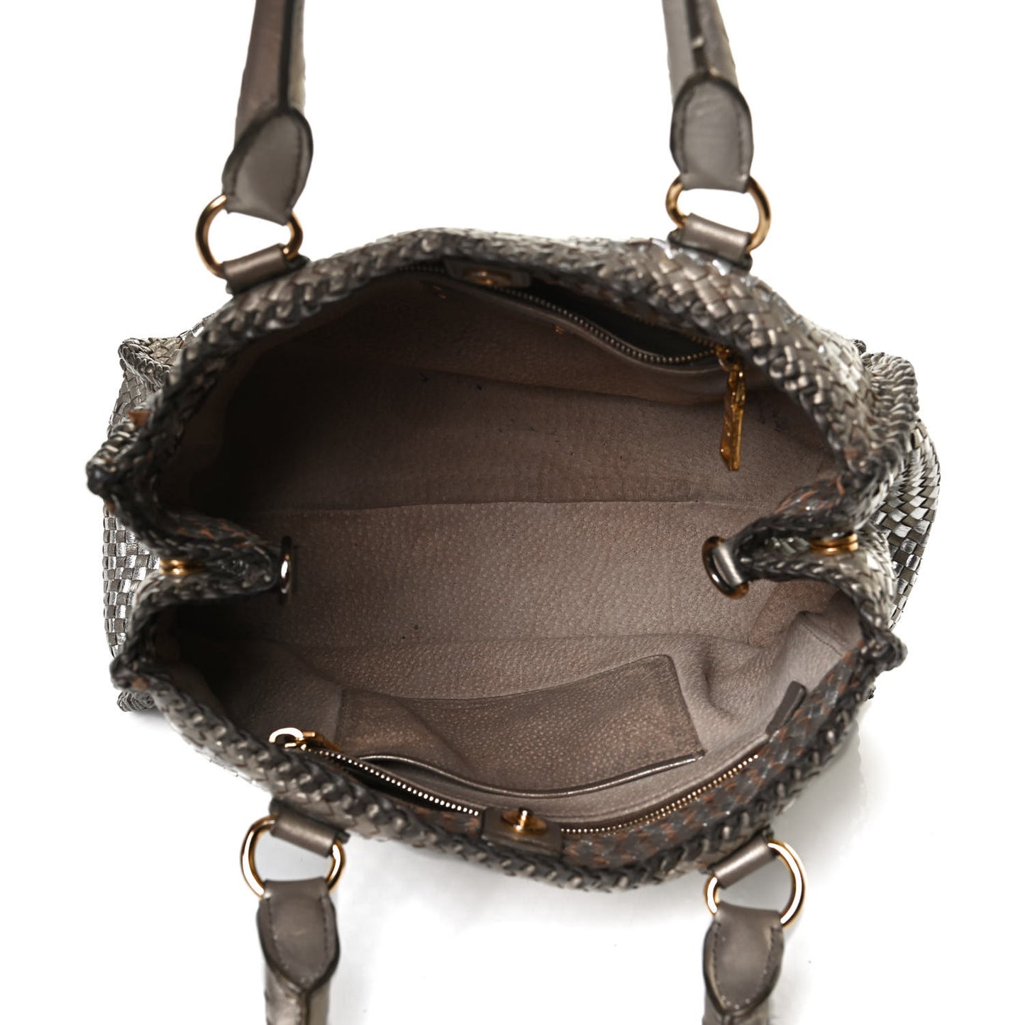 Goatskin Woven Medium Tote Moro