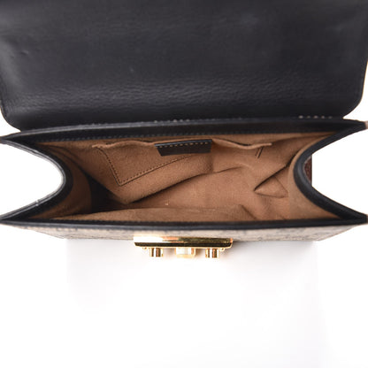 Gucci GG Supreme Monogram Calfskin Small Padlock Shoulder Bag Beige Black Cuir 6 of 15