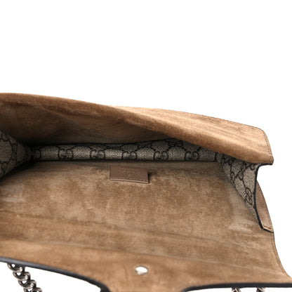 Gucci GG Supreme Monogram Suede Crystal Small Dionysus Shoulder Bag Beige Ebony Taupe 5 of 15
