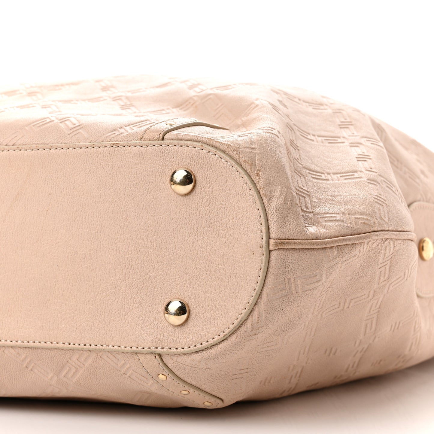 Calfskin Greca Argyle Embossed Medusa Hobo