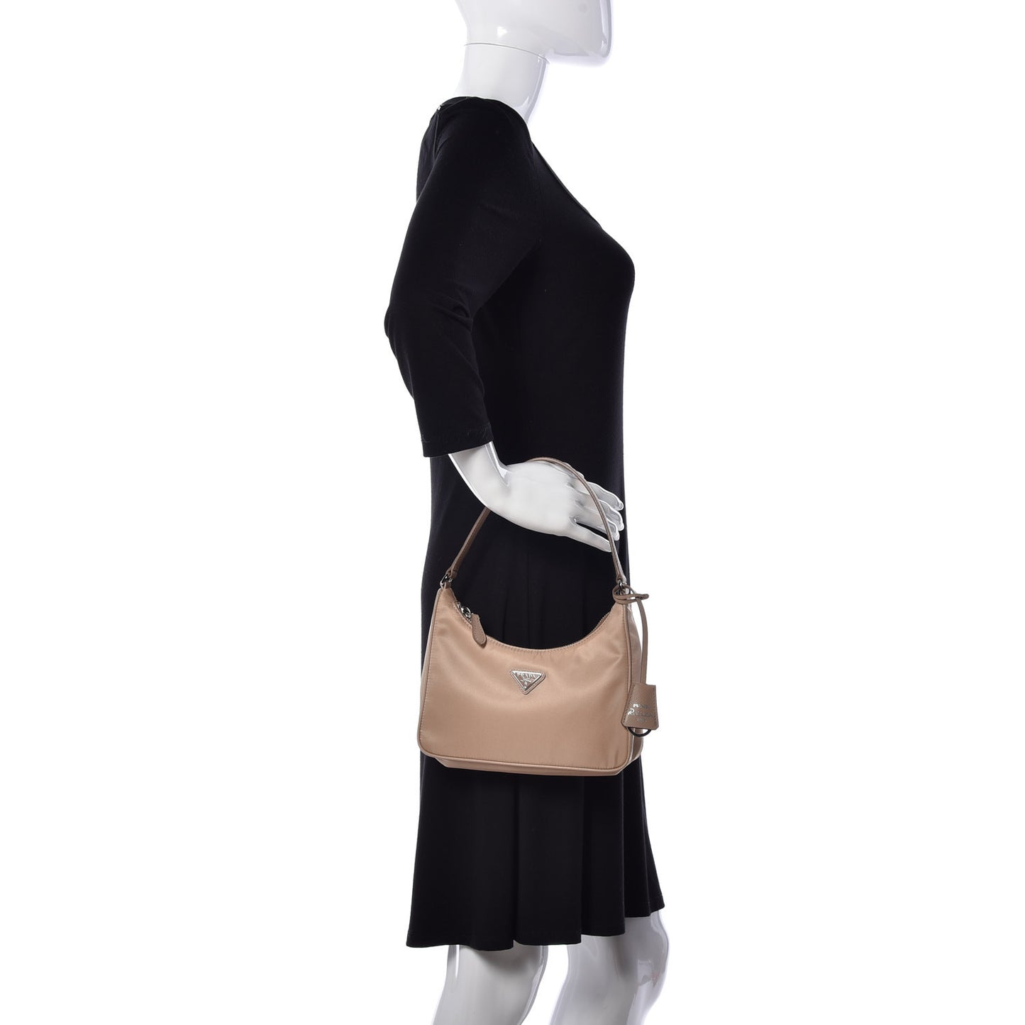 Re-Nylon Saffiano Mini Re-Edition 2005 Bag Cammeo