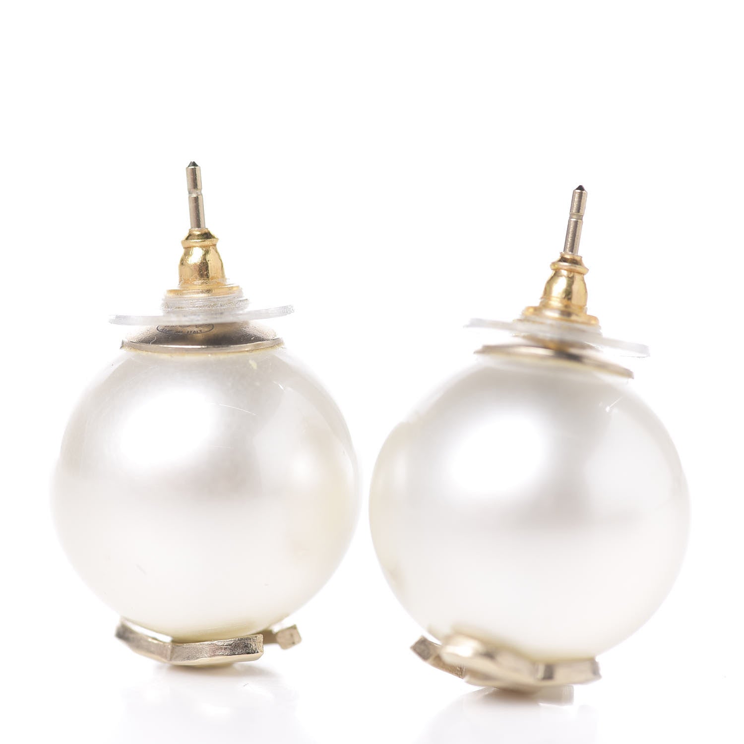 Chanel Pearl CC Large Earrings Gold 3 of 8