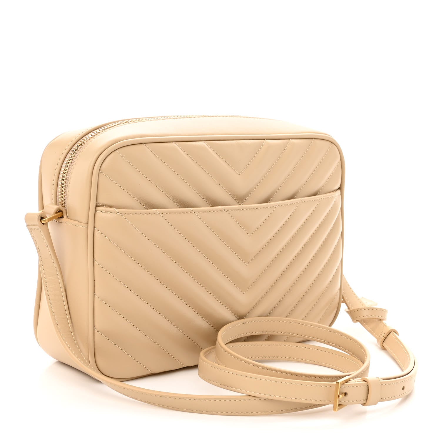 Saint Laurent Calfskin Matelasse Monogram Lou Camera Bag Dark Beige 3 of 11