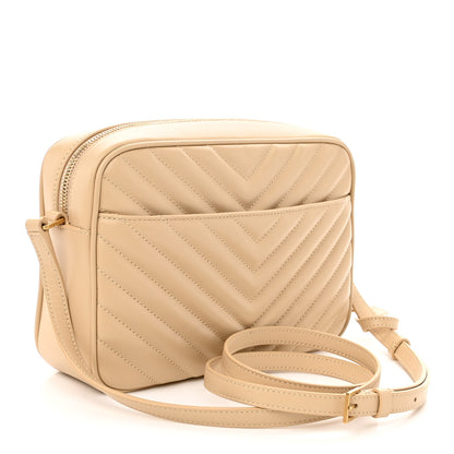Saint Laurent Calfskin Matelasse Monogram Lou Camera Bag Dark Beige 3 of 11