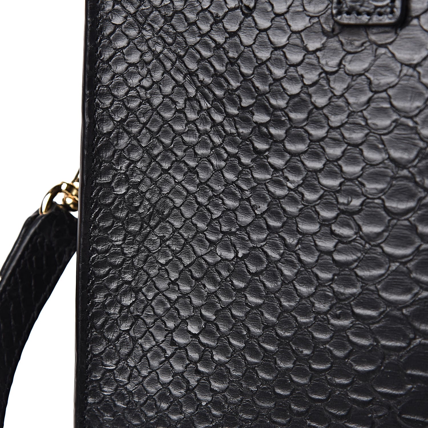 Saint Laurent Python Calfskin Embossed Monogram Baby Cabas Black 9 of 9