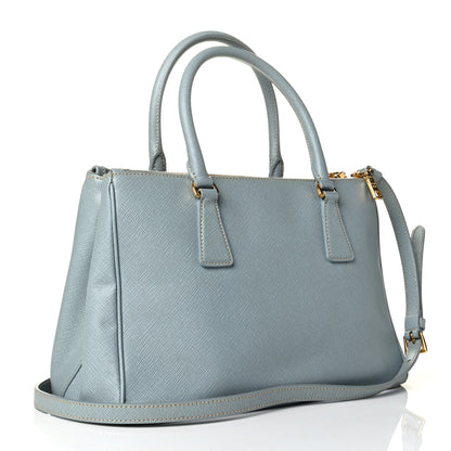 Prada Saffiano Small Galleria Double Zip Tote Lago 2 of 7