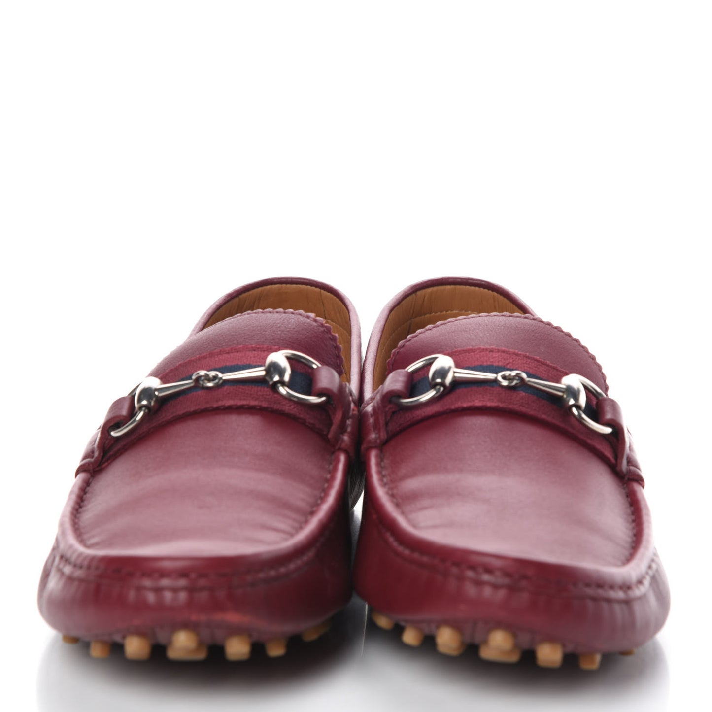 Road Calfskin Web Mens Horsebit Driver Loafers 10 Rosso