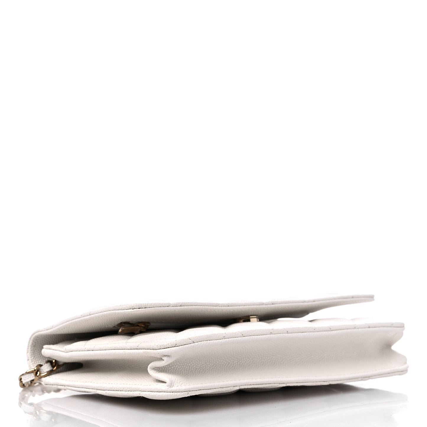 Caviar Quilted Wallet On Chain WOC White
