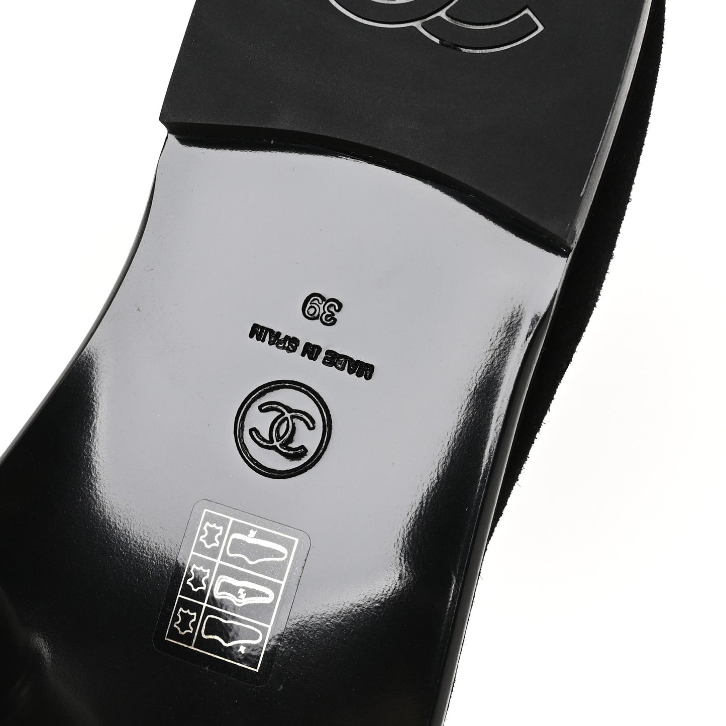 Suede Calfskin CC Mocassins 39 Black