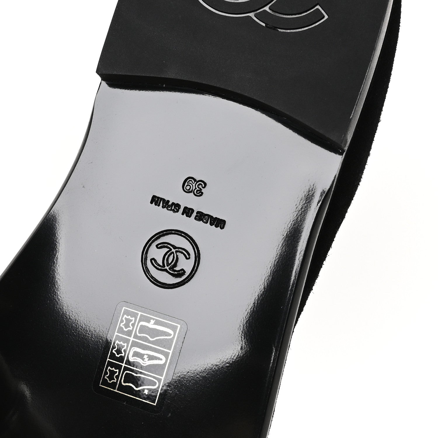 Chanel Suede Calfskin CC Mocassins 39 Black 7 of 9