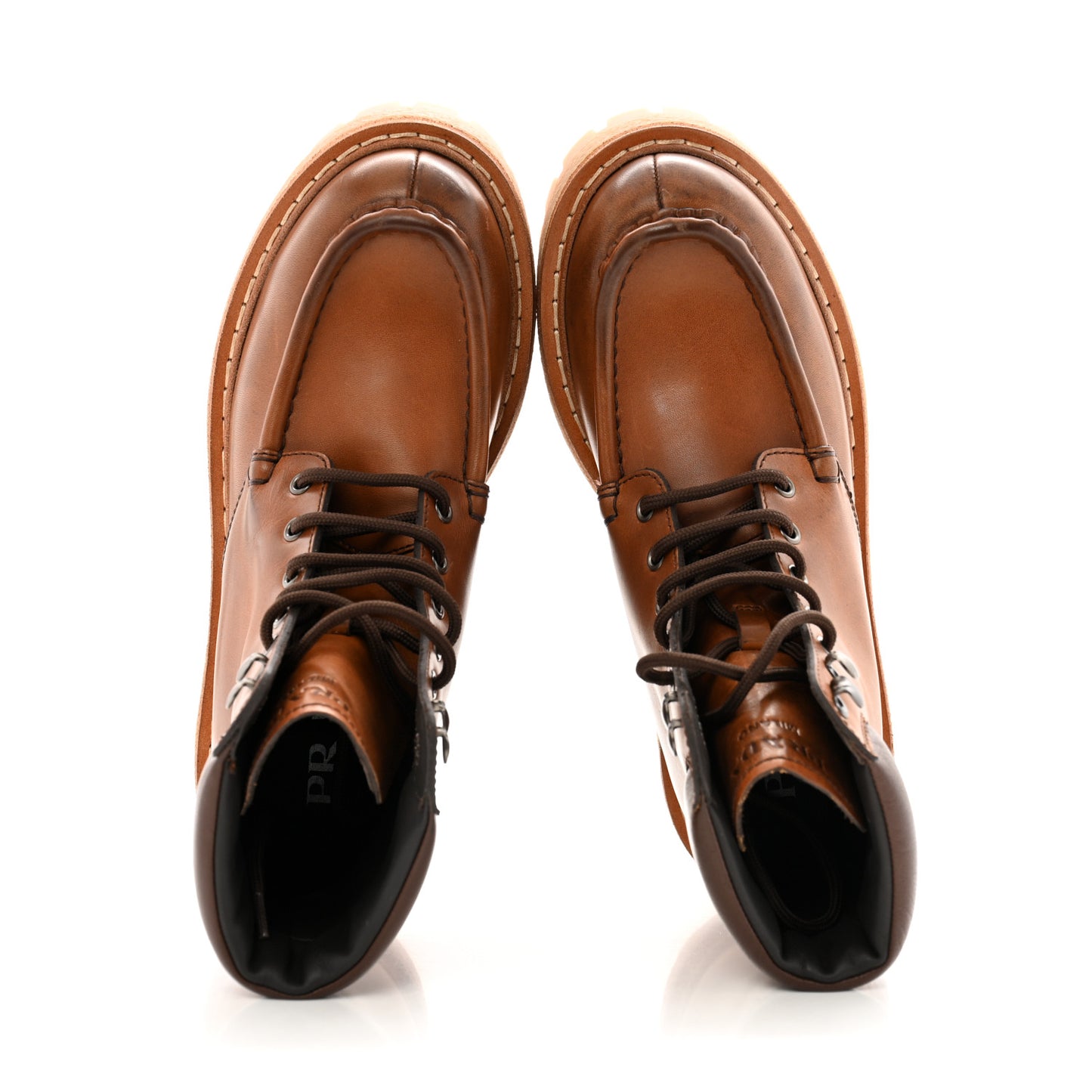 Vitello Lace Up Boots 35.5 Cognac