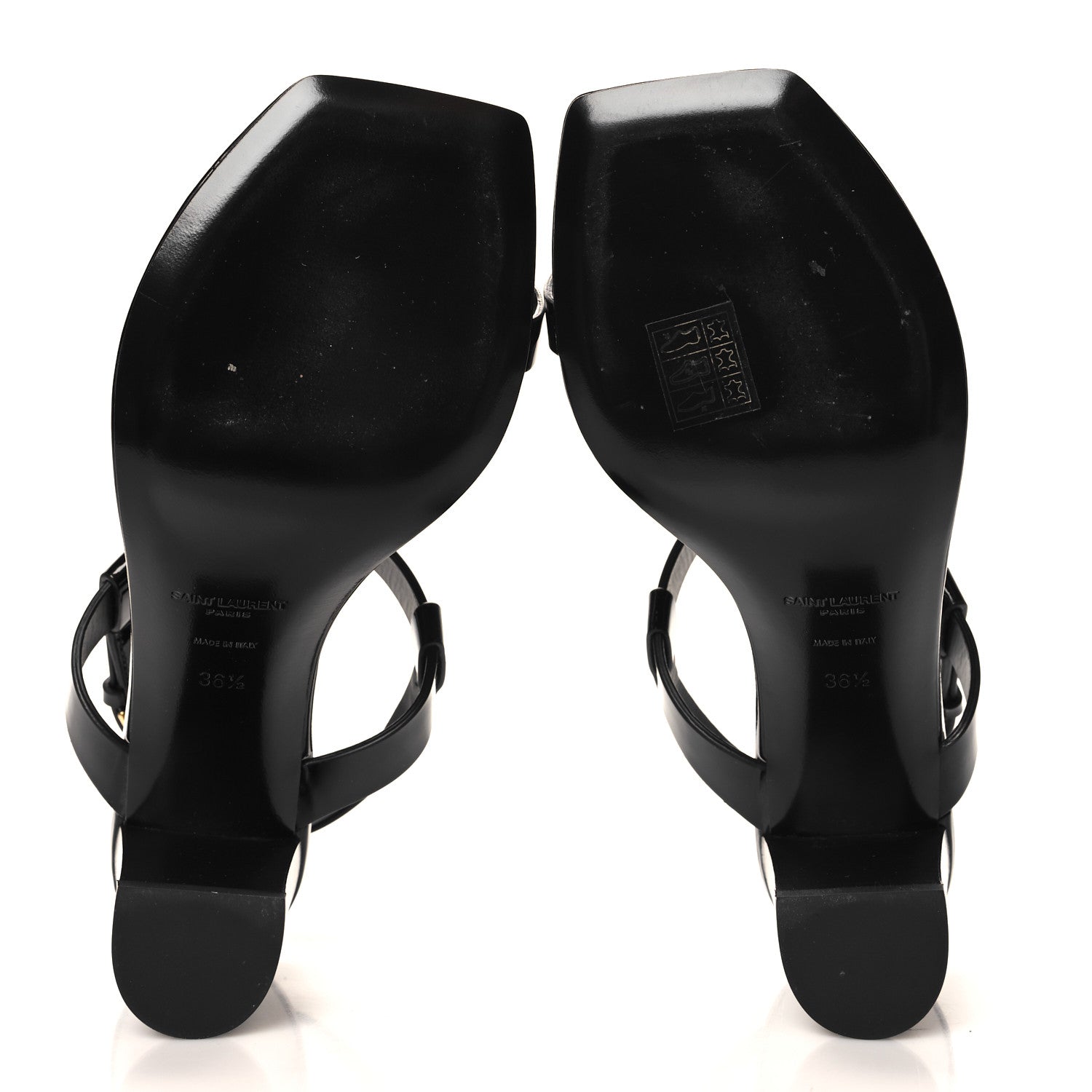 Saint Laurent Vitello Vernice Cassandra 75 Sandals 36.5 Black 6 of 9