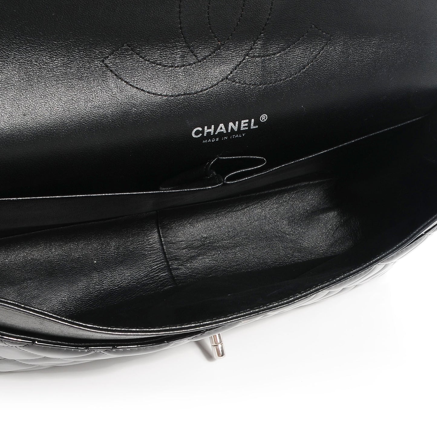 Patent Jumbo Double Flap Black