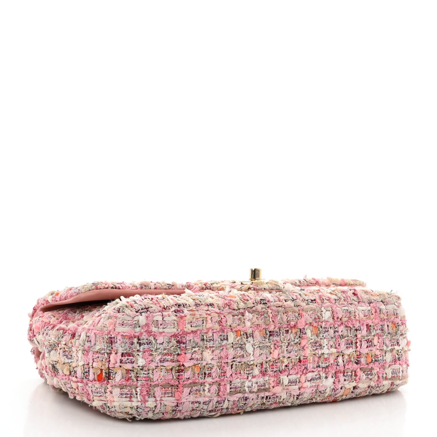 Chanel Tweed Mini Pearl Handle Flap Pink Beige Orange Ecru 4 of 10