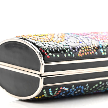 Judith Leiber Patent Crystal Floral Clutch Black Multicolor 6 of 7