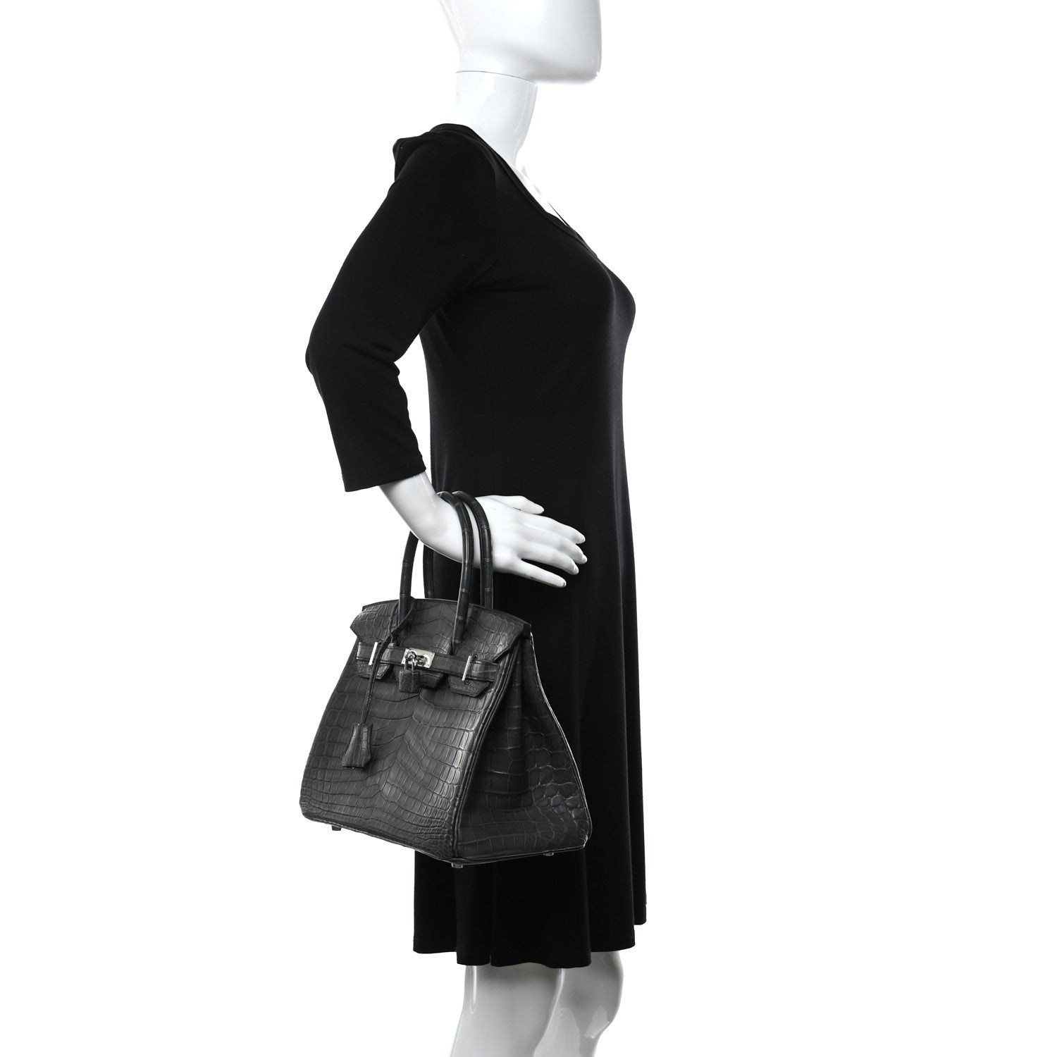 Hermes Matte Niloticus Crocodile Birkin 30 Plomb 2 of 11
