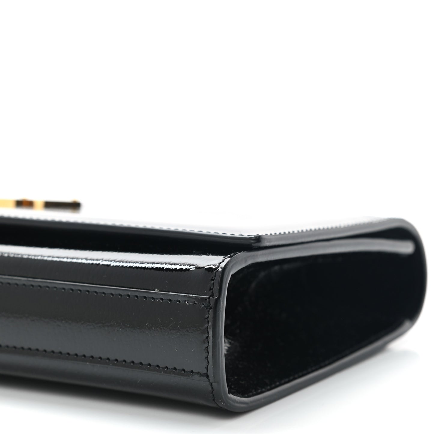 Textured Patent Classic Monogram Cassandre Clutch Black