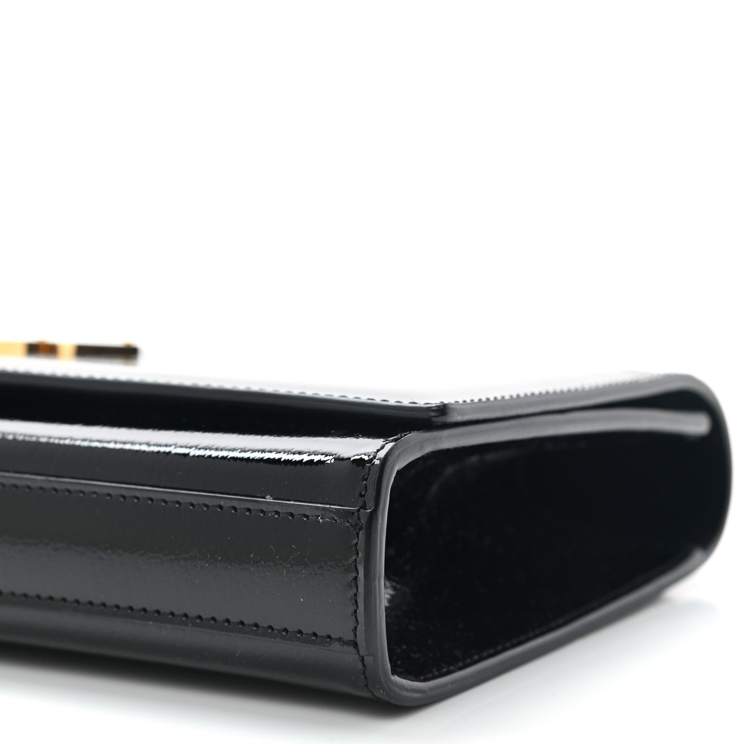 Saint Laurent Textured Patent Classic Monogram Cassandre Clutch Black 10 of 11