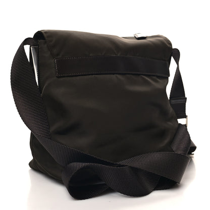 Prada Nylon Vela Saffiano Single Buckle Messenger Shoulder Bag Brown 3 of 10