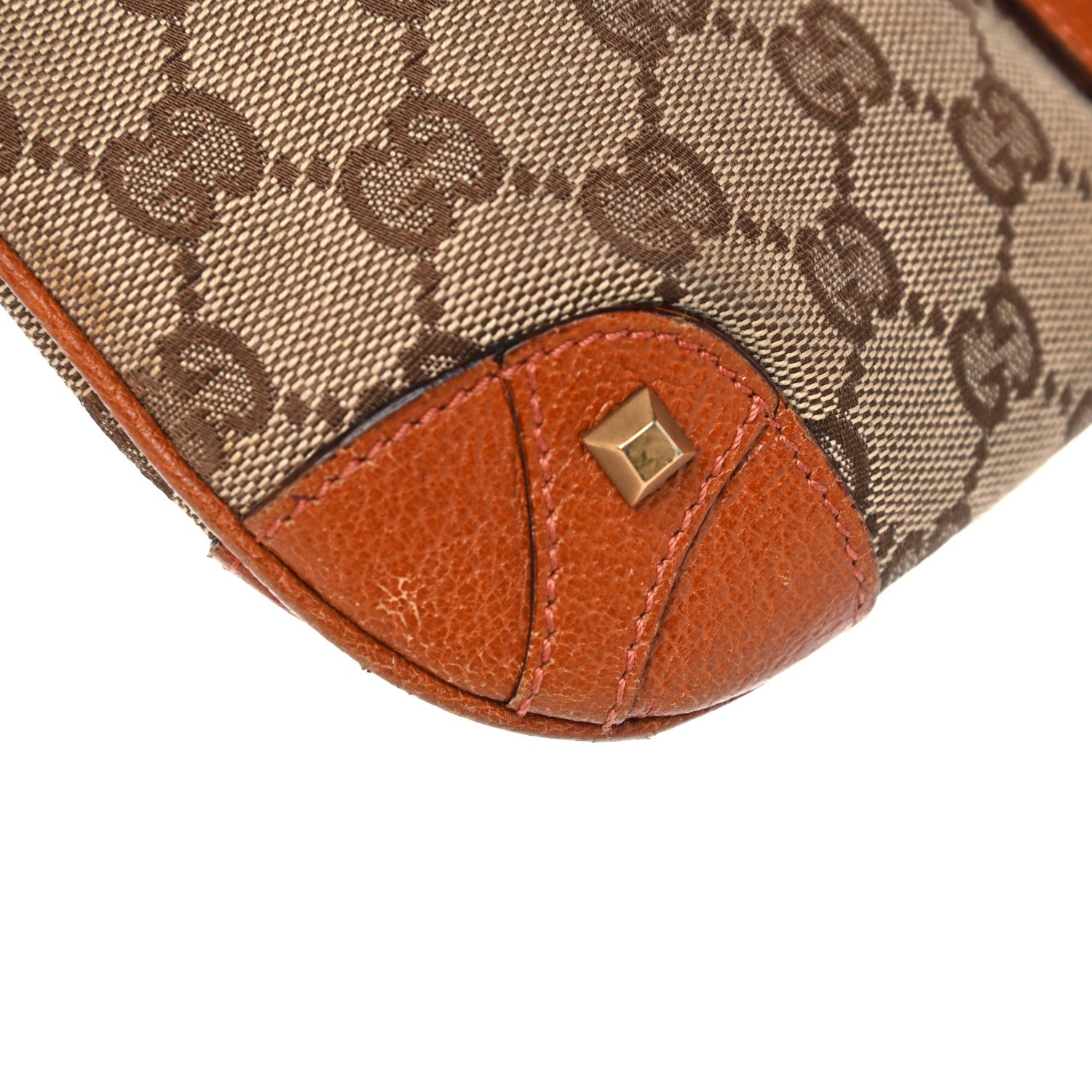 Gucci Monogram Mini Piston Lock Jackie O Hobo Orange 13 of 16