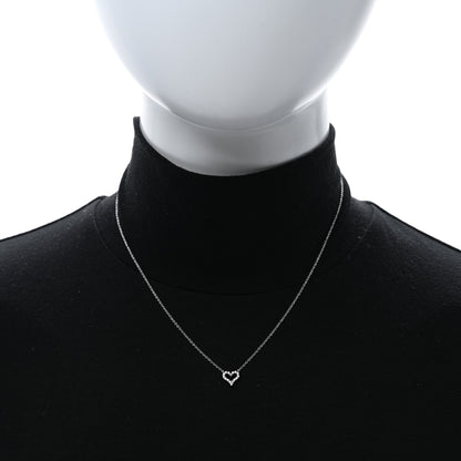 Tiffany Platinum Diamond Extra Mini Heart Pendant Necklace 2 of 4