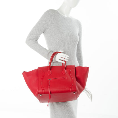 Celine Supple Calfskin Medium Phantom Luggage Red 2 of 9