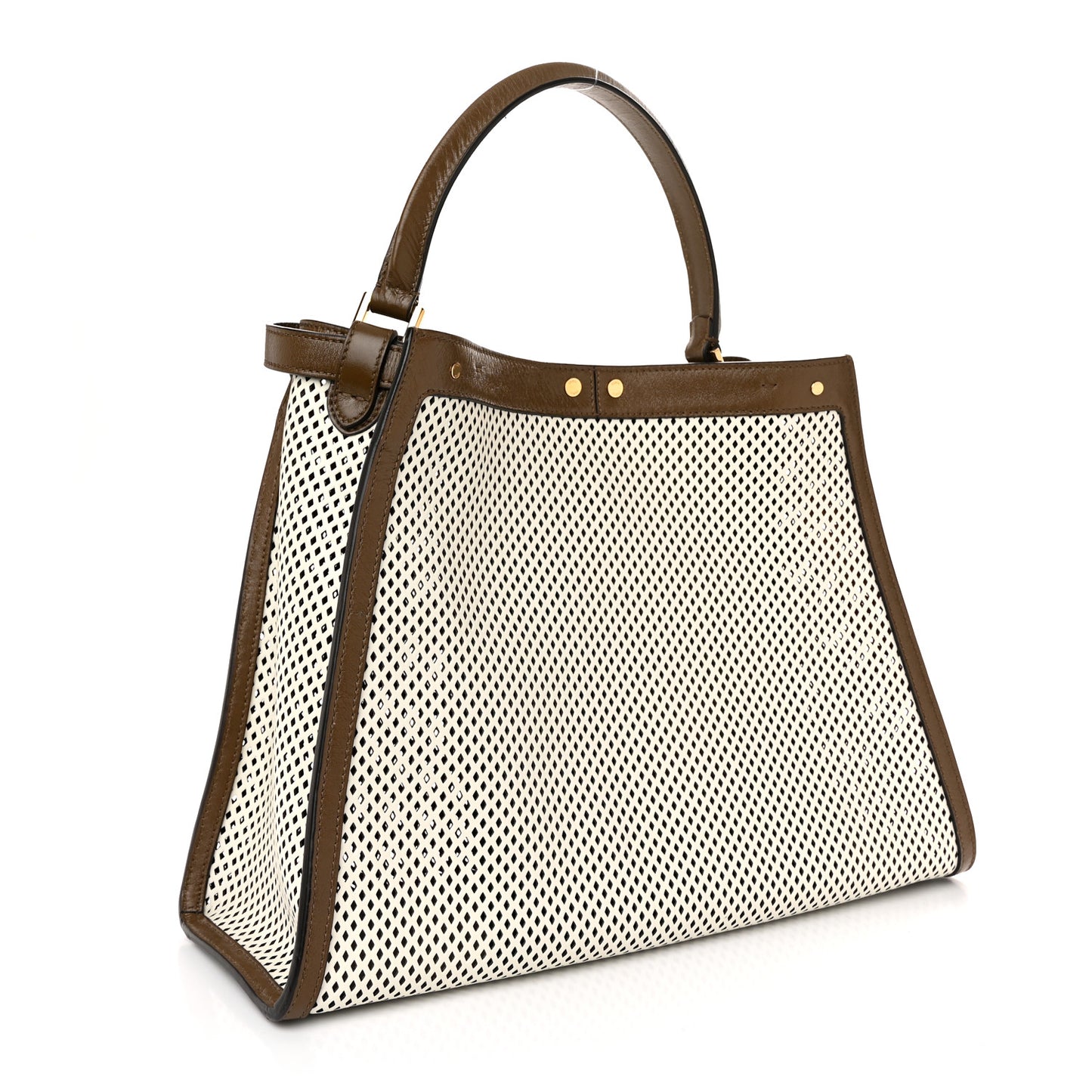 Vitello Liberty Glossy Lambskin Perforated Large Peekaboo X-Lite White Ice Rust Maya