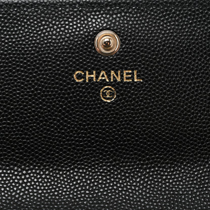 Chanel Caviar Quilted CC Large Gusset Flap Wallet Black 9 of 11