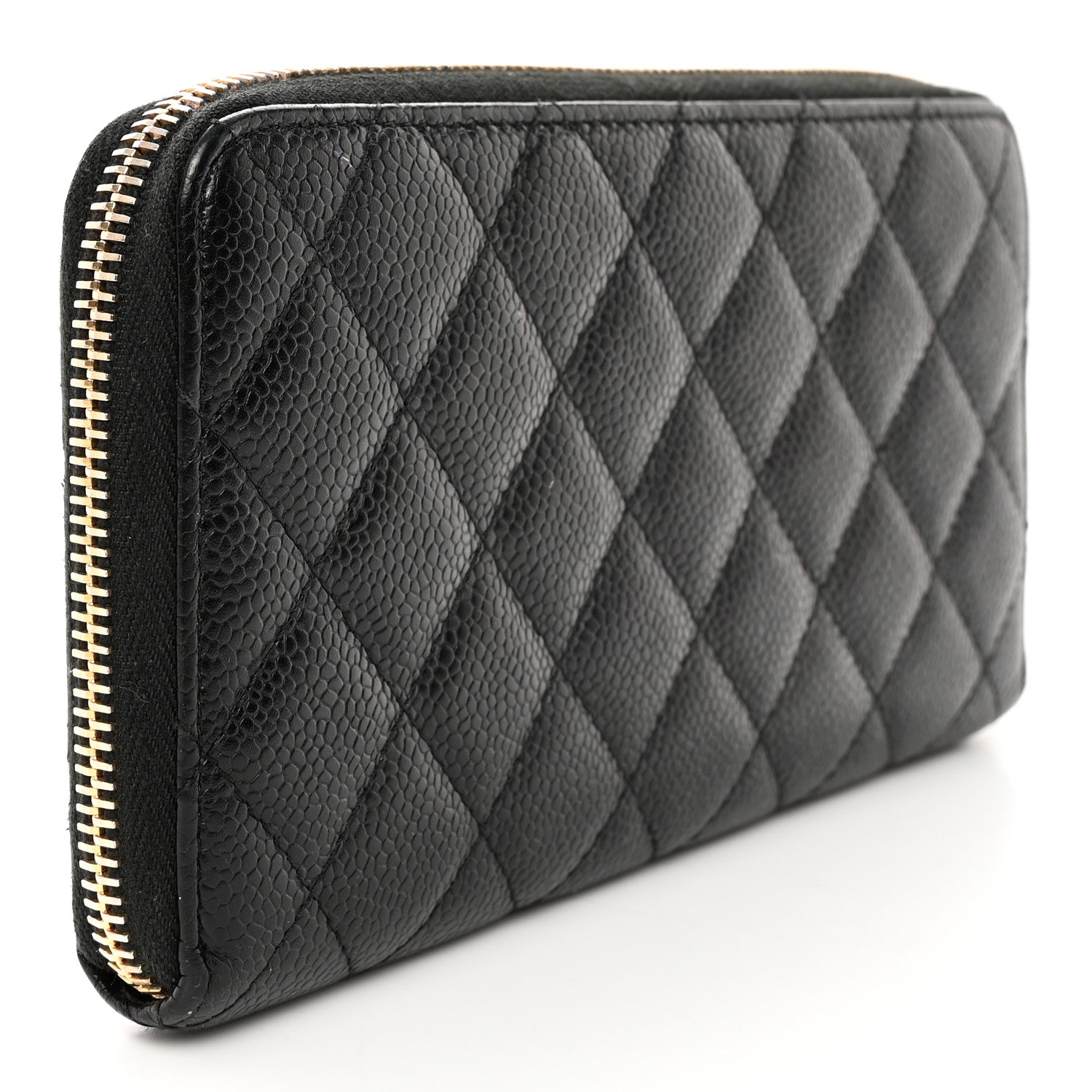Chanel Caviar Quilted Large Gusset Zip Around Wallet Black 3 of 21