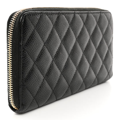 Chanel Caviar Quilted Large Gusset Zip Around Wallet Black 3 of 21