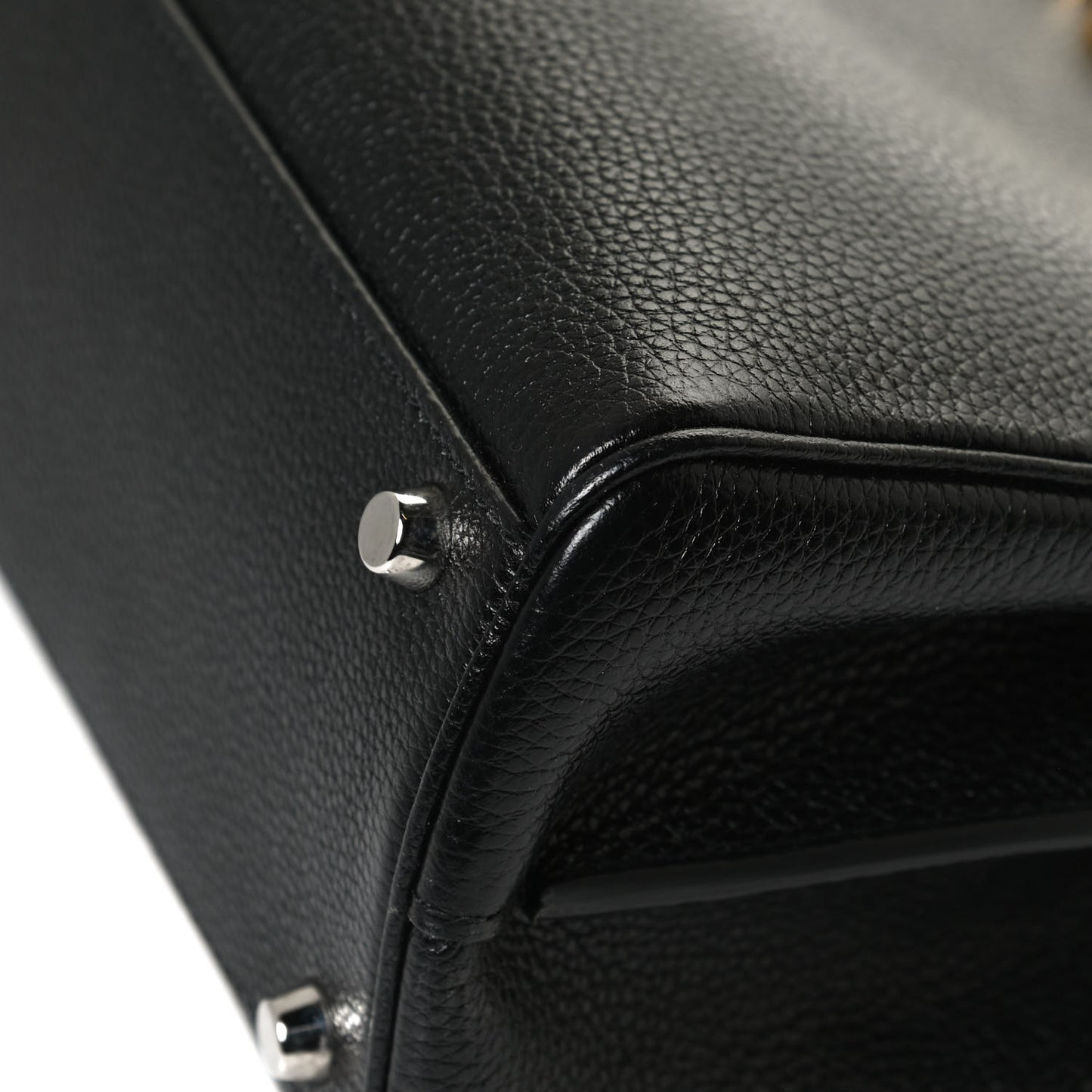 Grainy Calfskin Small Zumi Top Handle Bag Black