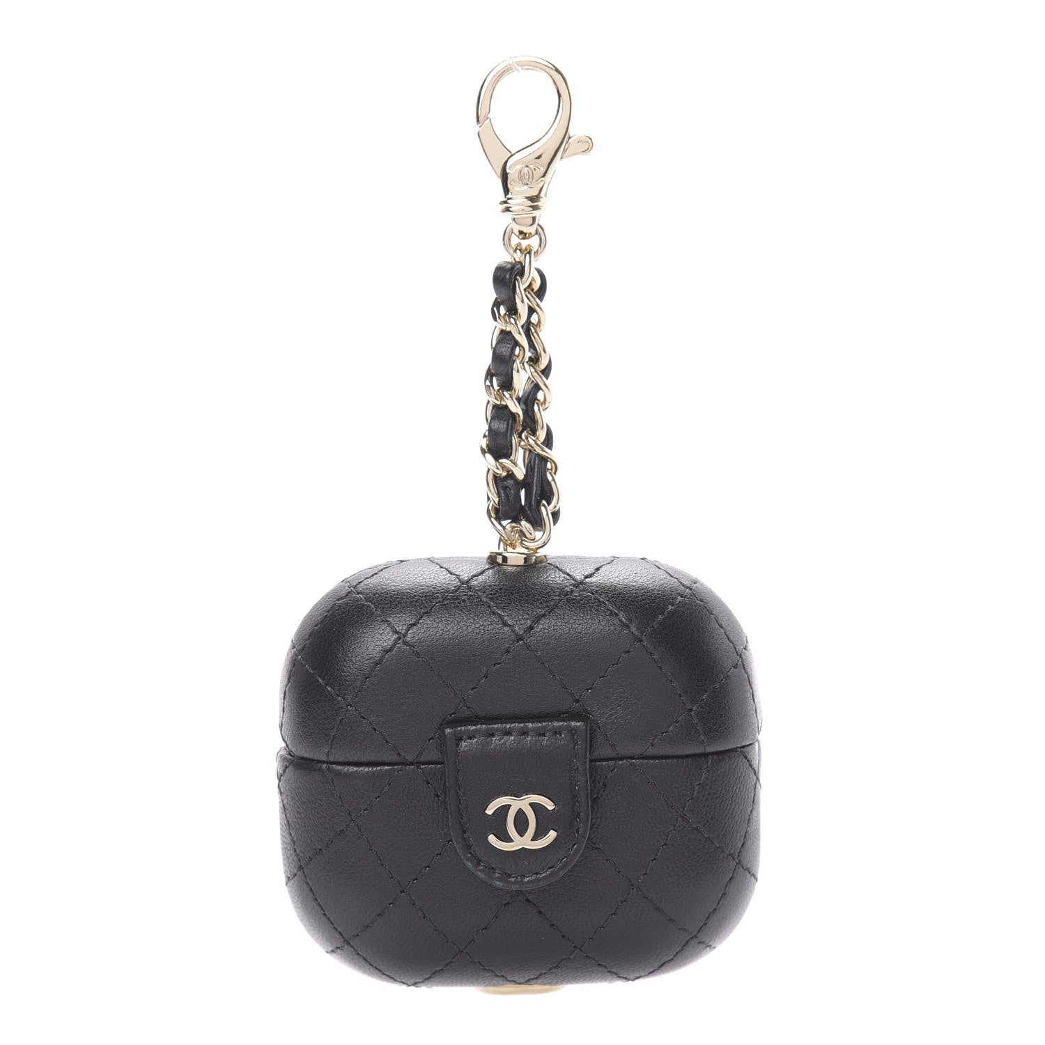 Chanel Lambskin Quilted Airpods Pro Case With Chain Black 1 of 6