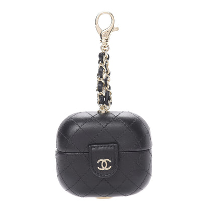 Chanel Lambskin Quilted Airpods Pro Case With Chain Black 1 of 6