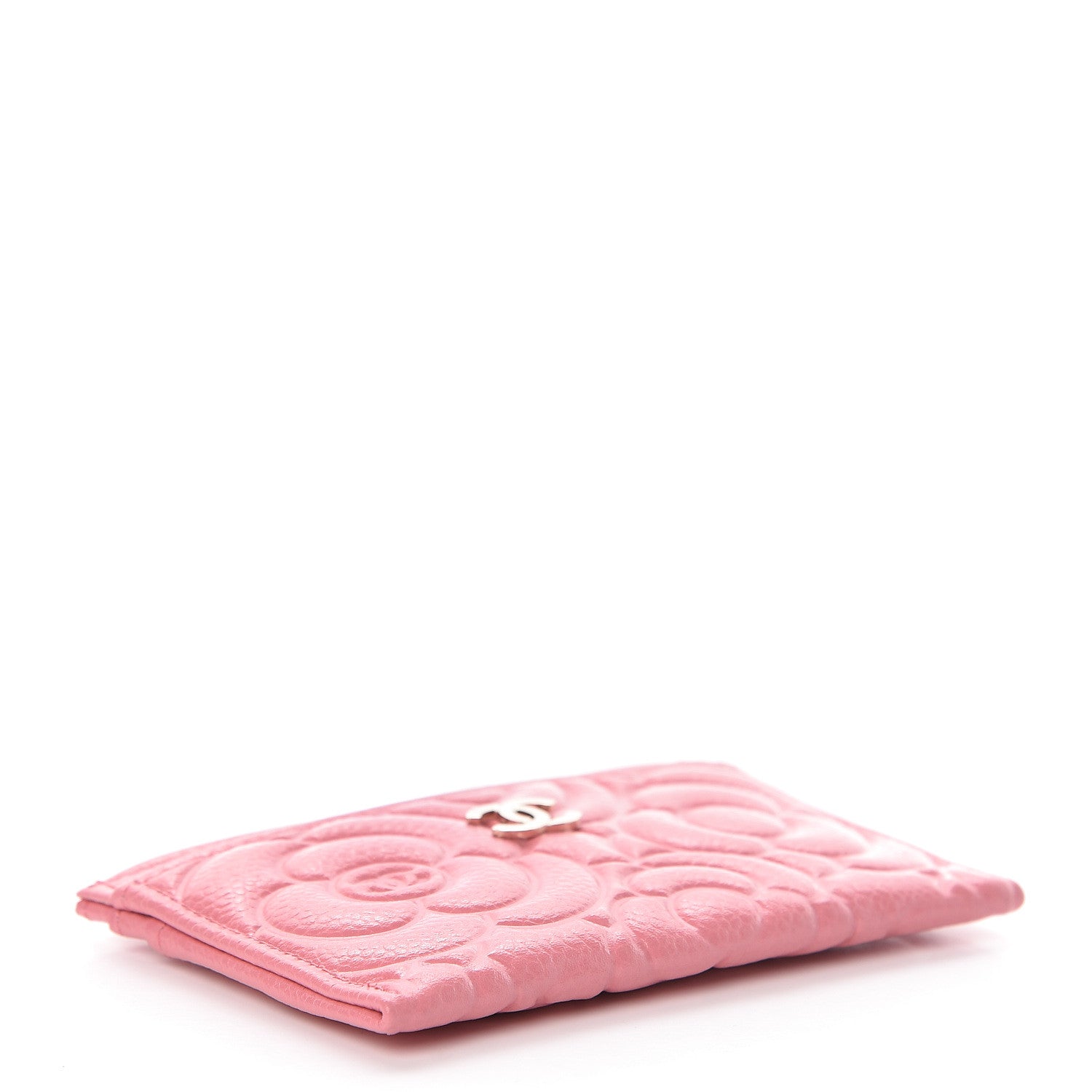 Chanel Caviar Camellia Embossed Card Holder Pink 4 of 9