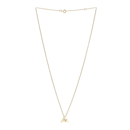 Louis Vuitton 18K Yellow Gold Diamond Small LV Volt One Pendant Necklace 3 of 7