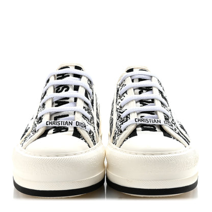 Christian Dior Canvas Embroidered Plan De Paris Womens Walk'N'Dior Platform Sneakers 36.5 White Black 5 of 20