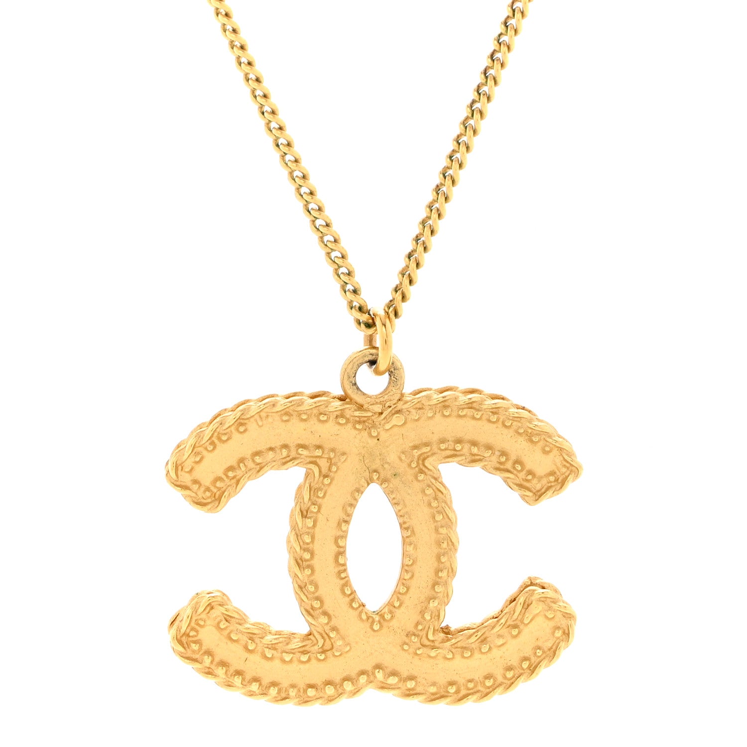 Chanel CC Necklace Matte Gold 4 of 5