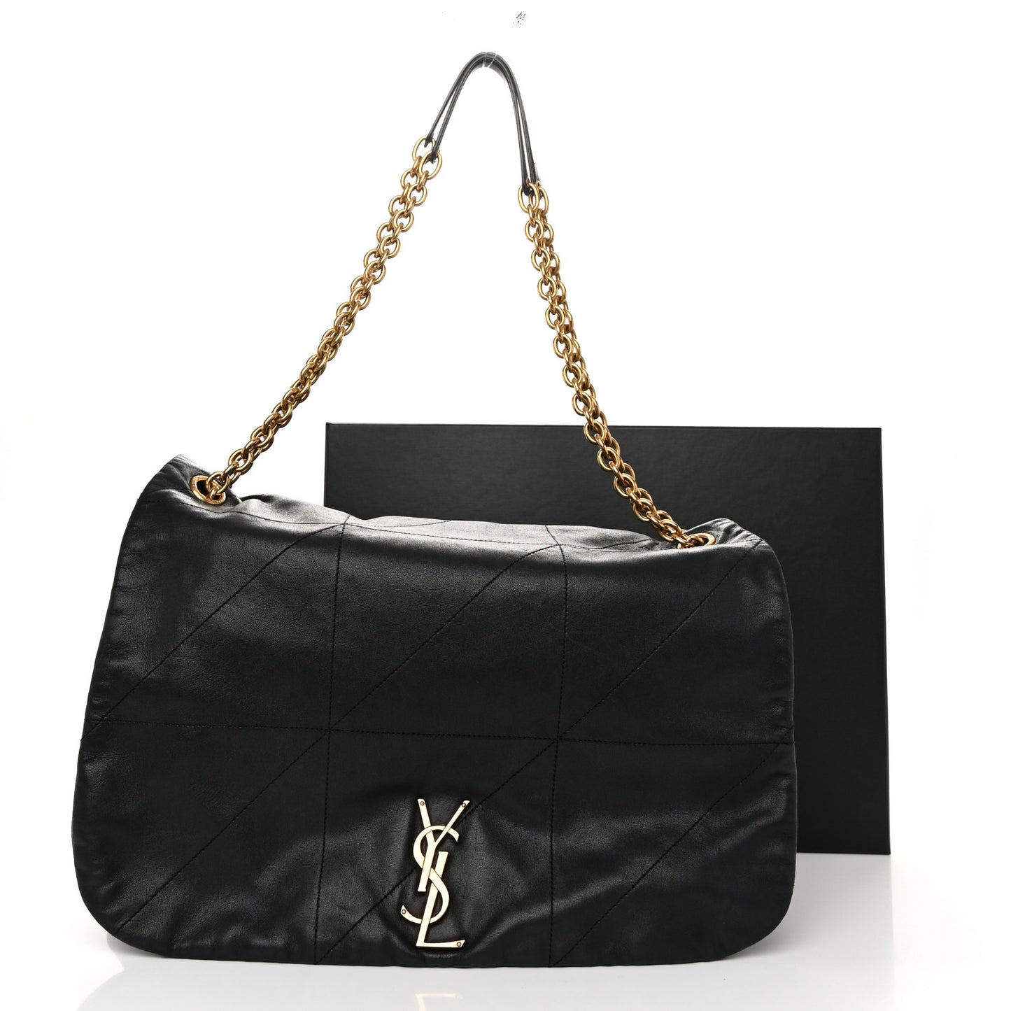 Lambskin Matelasse Monogram Large Jamie 4.3 Black